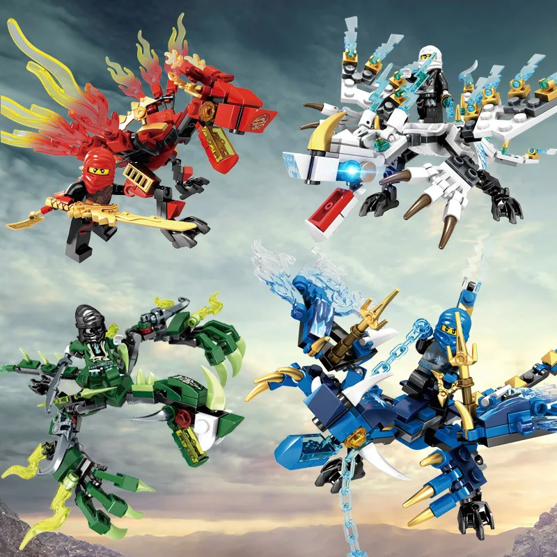 

115pcs+ ninja dragon knight building block figure gold weapon toy child Compatible Ninjagoes DIY brick for boy friend
