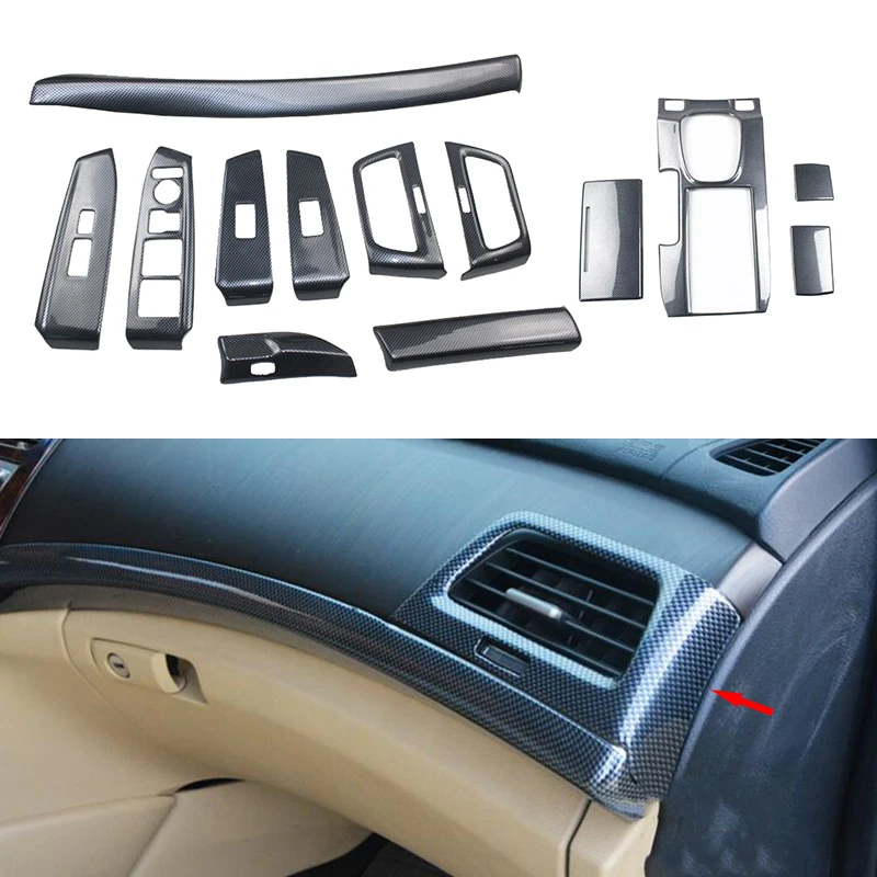 

13pcs Shift Gear Trim Kit Full Set Cover For Honda Accord 08-12