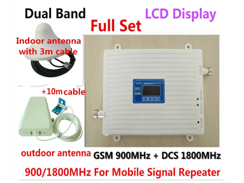 

LCD Display ! 4G DCS 1800MHz 2G GSM 900Mhz Mobile Phone Signal Booster 900 Mhz 1800 Mhz Signal Repeater Amplifier Kits Antenna