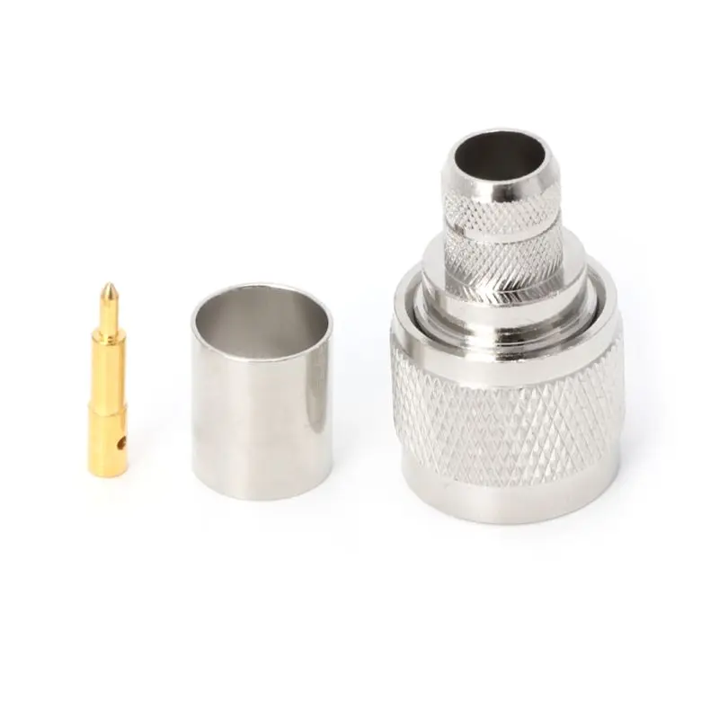 

1 Set N Type Crimp Plug RF Connector Coaxial Converter Adapter for LMR400 RG8 Cable