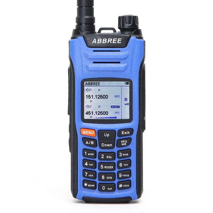 ABBREE AR-F6, 6 диапазонов, двойной дисплей, двойной режим ожидания, 999CH, многофункциональный VOX DTMF SOS, ЖК-дисплей, цветной дисплей, рация CB Ham Radio - Цвет: blue