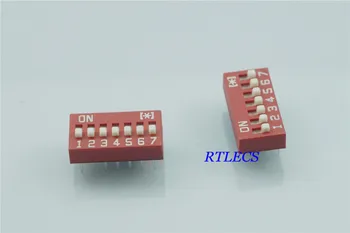 

100pcs Dip Switches SPST 7 Position 2.54mm 0.100" pitch Through Hole Slide (Standard) Actuator raised DIP switch 7 Way