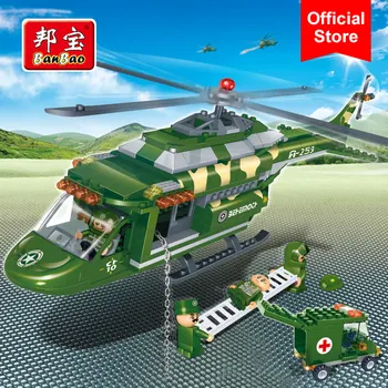 

BanBao Helicopter Ambulance Military Army Blocks Educational Building Bricks Toy Model 8253 Children Kids Compatible With Brands