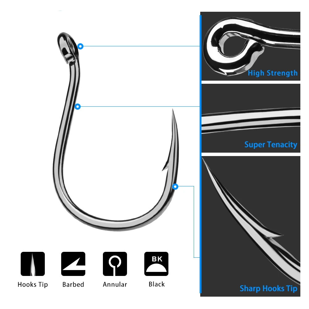 50 шт. 1/0 # 6/0 крюк сильный высокоуглеродистой Сталь KUDAKO серии джиг крючок