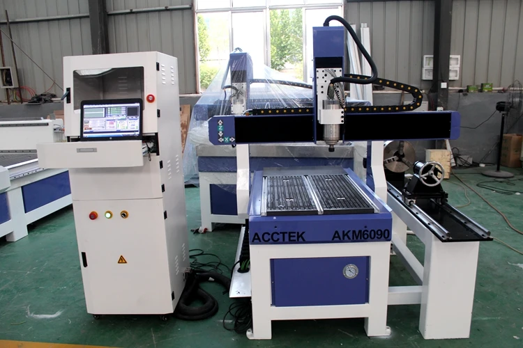 ACCTEK 4 оси роторная резьба по дереву cnc маршрутизатор 3d 6090 для продажи|Фрезы дереву|