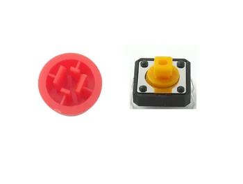 

10PCS Tactile Push Button Switch Momentary 12x12x7.3MM square knob Micro switch button 250G Through hole Tact Switches with cap