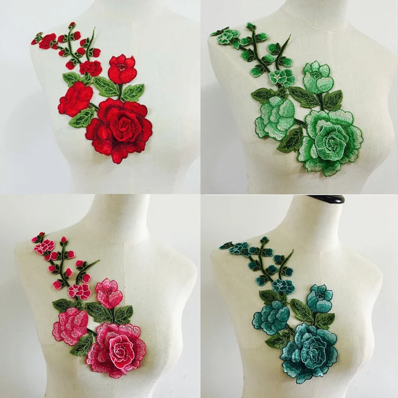 10Pcs/lot Colorful Soluble Embroidered 3D Flower Neckline Patches DIY Embroidery Plum blossom Sewing on Applique | Дом и сад