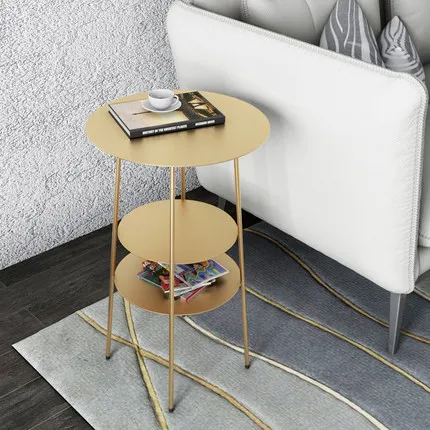 Nordic Sofa Side Living Room Wrought Iron Table Simple Bedside Table Round Table