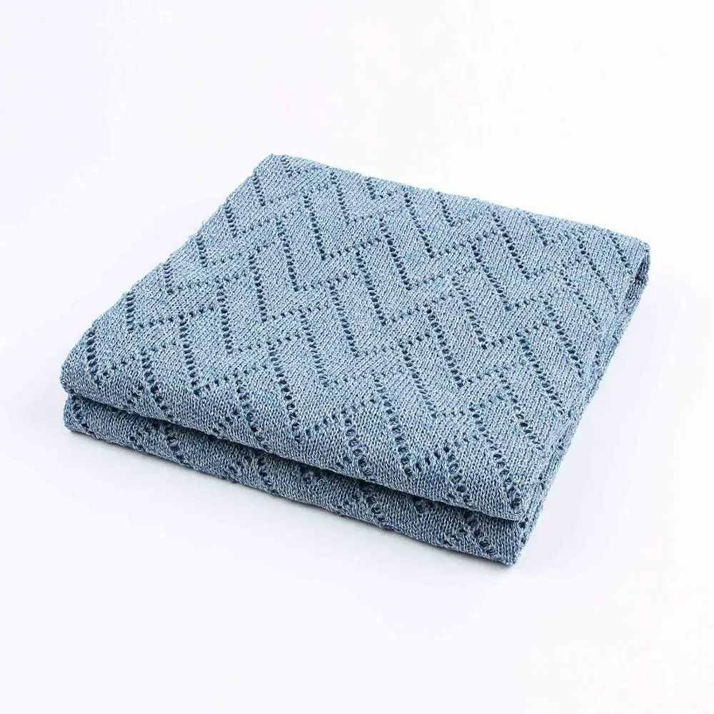Вязаное крючком одеяло s летний для новорожденных карамельный цвет Infantil пеленка для новорожденных одеяло для девочек и мальчиков покрывало для коляски 100*80 одеяла - Цвет: Baby Stroller Cover3