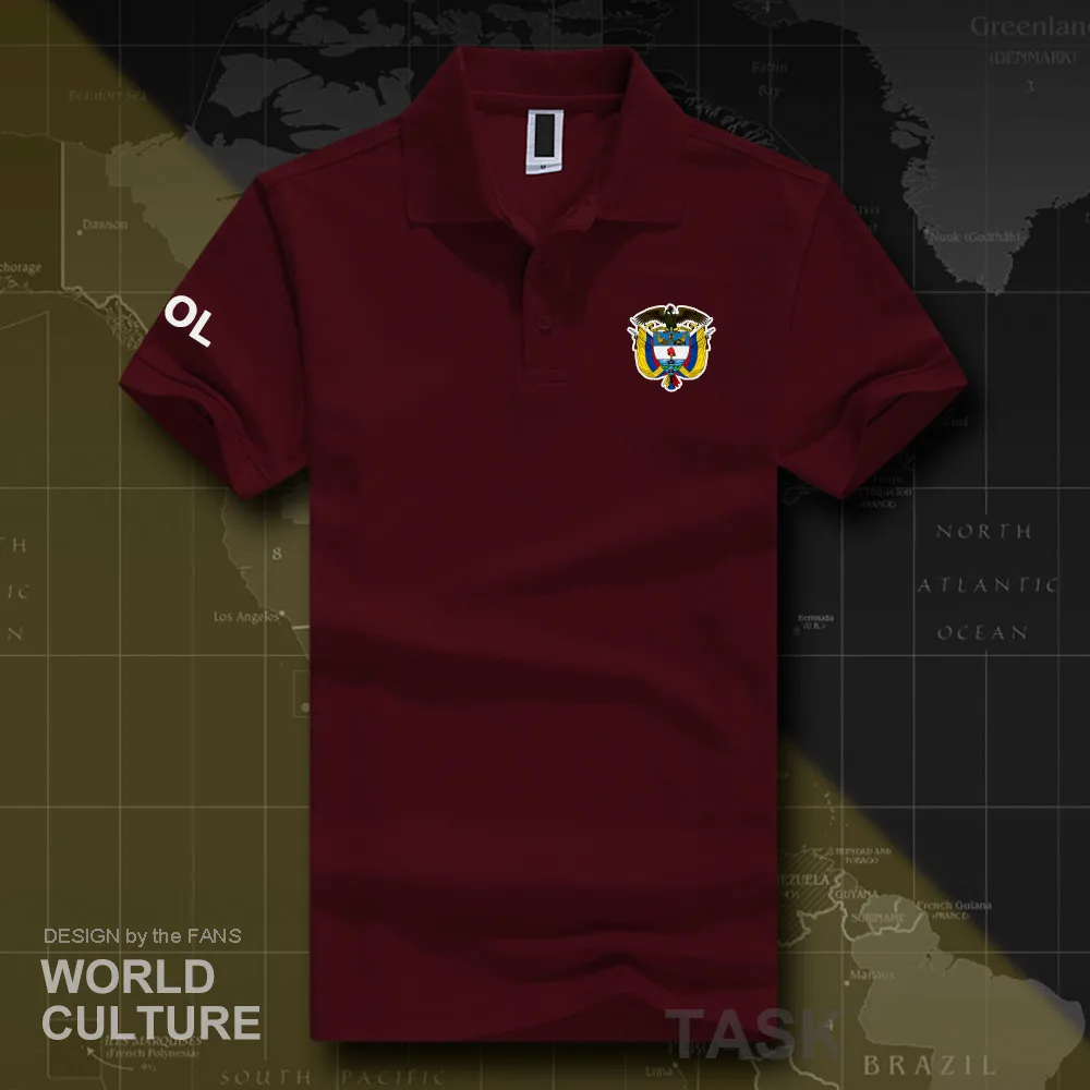 

Colombia Colombian COL CO polo shirts men short sleeve white brands printed for country 2018 cotton nation team flag fashion 20