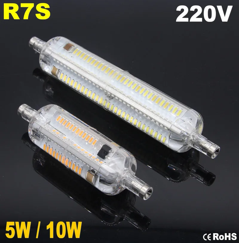 

HOT 3014 SMD Silicone R7S LED Lamp 5W 78mm Spotlight 10W 118mm Lampada LED R7S 220V Spot Lamparas LED Bulb Replace Halogen Light