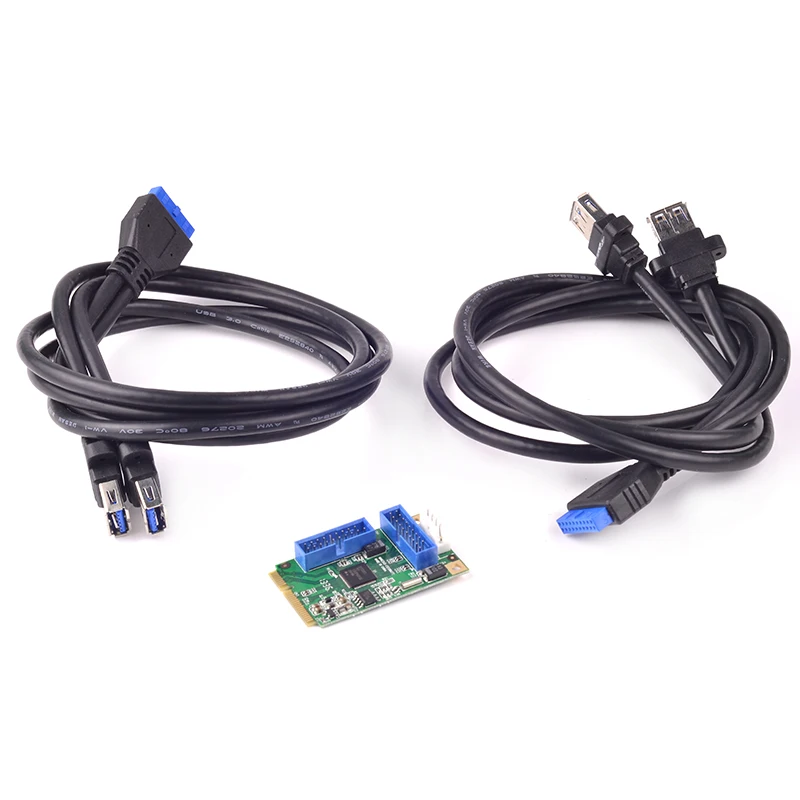 Mini PCI-e до 4x USB3.0 карты расширения USB 3,0 Mini PCI express конвертер карты устройство работающее от прикуривателя с 2 портами(19/20 штифтов) разъем