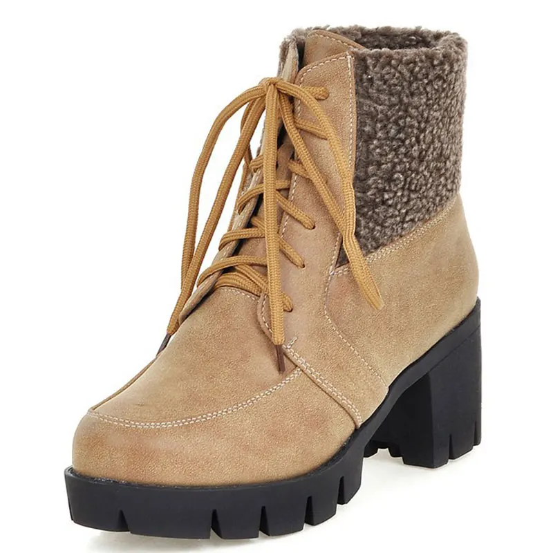 

New Riding boots Fashion Round toe Fashion cool Ankle Boots Brand Hoof Low Heels Short Boots Autumn Winter Boots Woman ZT176