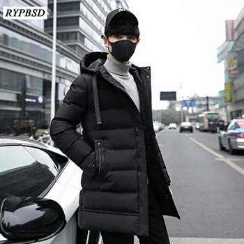 

Winter 2019 New Long Jacket Parka Men Warm Coat Thick Hooded Slim Korean Fashion Casual Men Parka Long Coat Plus Size 4XL