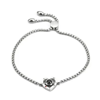 

Doreen Box 316 Stainless Steel Adjustable Slider Bolo Bracelets Silver Color Heart Round Roman Numerals 26cm(10 2/8") long, 6PCs