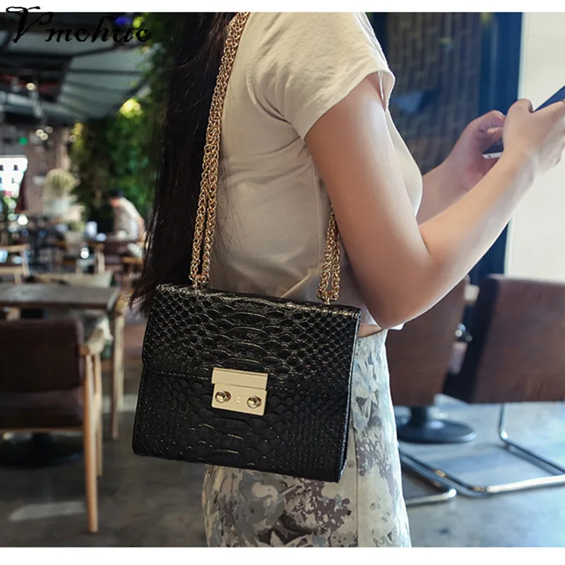 VMOHUO Маленькая женская сумка через плечо из крокодиловой кожи мини цепь bolsa