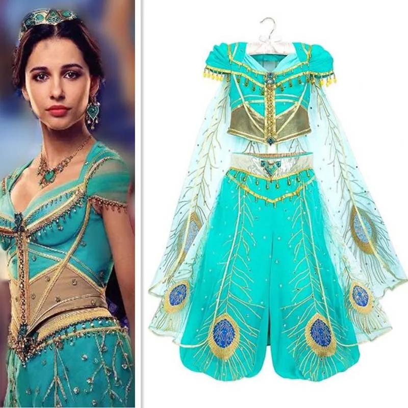 2019 New Movie Aladdin Jasmine Princess Cosplay Costume For Adult Women Gir...