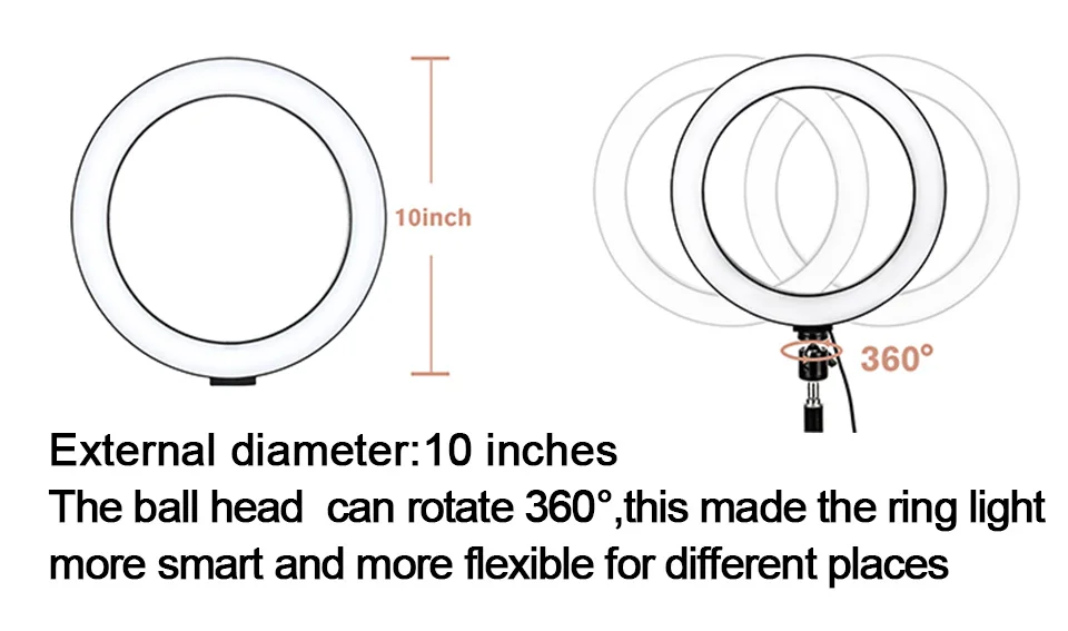 ZOMEI 1" светодиодный кольцевой светильник с регулируемой яркостью для селфи, фотографический светильник ing Youtube Video Live 3500-5500 k, студийный светильник для смартфона, макияж