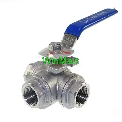 1PC DN20 G3/4" Female 3-Way L-Port 304 Stainless Steel Ball Valve | Обустройство дома