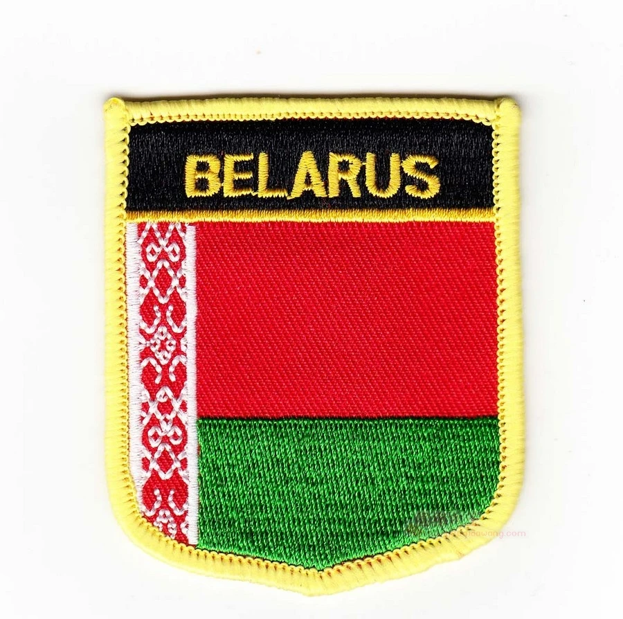 

LOTS 5PCS Belarus Shiled Shape National Flag embroidered Tactical patch Badge Iron on Sew on / HOOK backing 7 x 6cm