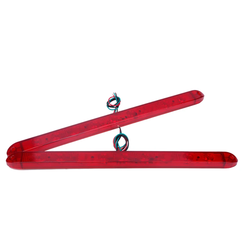 

2PCS Truck Side Light Red 9 Led Tail Lights Warning Brake Parking Lamp Turn Led Warning Lighting Waterproof 12V 17"