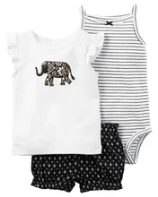 

3pcs baby child girl clothes set cotton spring and summer casual short-sleeved T-shirt children's clothing shorts 2018 new