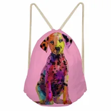 Noisydesigns My Little Dalmatian Dog Pattern Women Small Drawstring Bag for Children Softback Student School Backpack