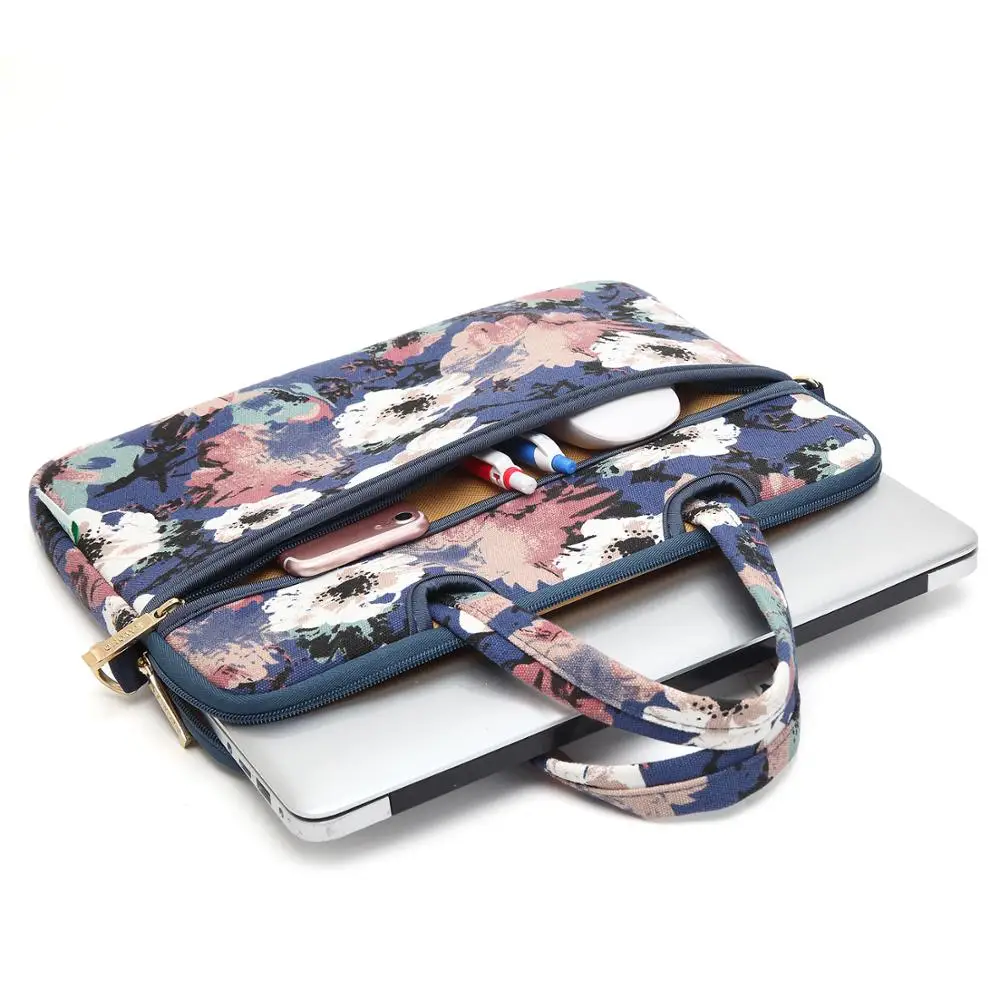 Женская сумка-мессенджер для ноутбука с цветочным рисунком 13 14 15 дюймов, сумка для ноутбука на плечо, чехол для переноски, сумка для Macbook Dell hp