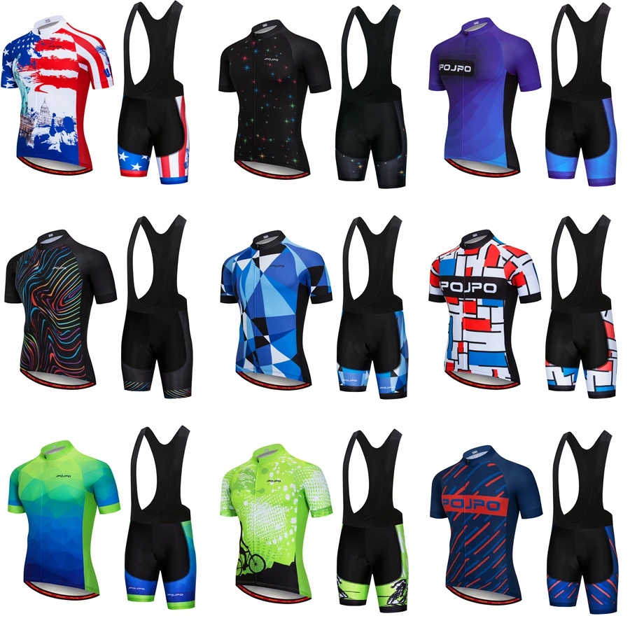 

2021 Pro Team Men Cycling Jersey Sets Short Sleeve Jersey Shorts Gel Pad Cycle Bicycle Clothing Bike Clothes Maillot Uniform Kit