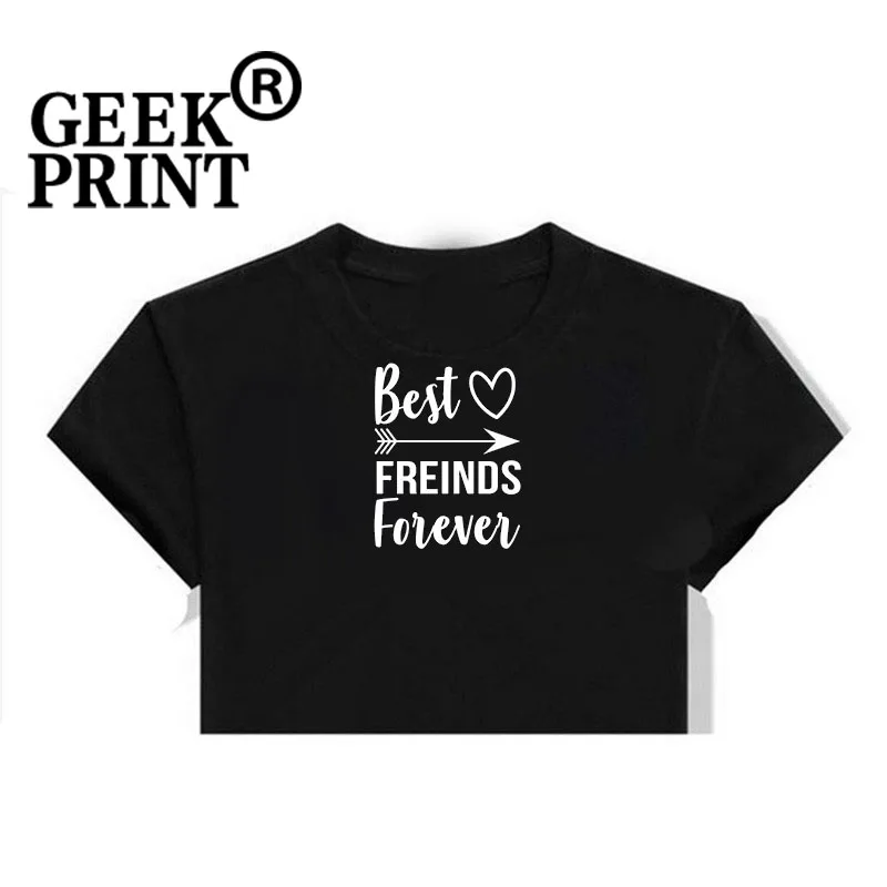 Женские топы с логотипом BEST FRIENDS FOREVER футболки для девушек подарок милая дружба