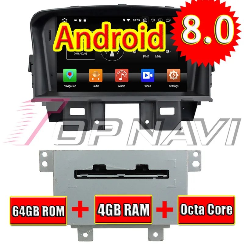 Topnavi Android 8 0 автомобильный DVD-плеер Радио для Chevrolet Cruze 2008 2009 2010 2011 Стерео GPS Naviagtion Octa