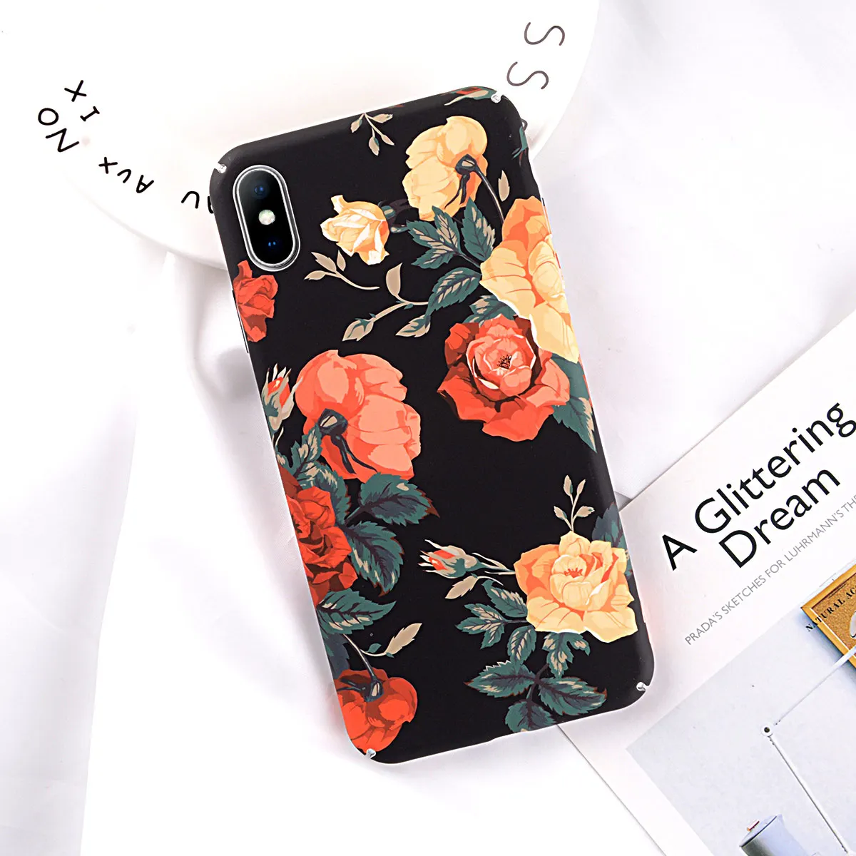 Moskado винтажный цветочный чехол для телефона для iphone 11 Pro Max X XS MAX XR 6 6s 7 8 Plus зеленые листья для iphone 7 жесткий пк полный чехол - Цвет: SJ4324