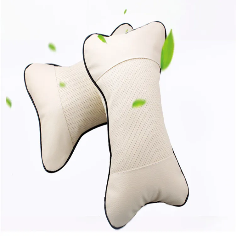 

Car Headrest Four Seasons Universal 25*17Cm Leather Bone Pillow Car Headrest Auto Accessories