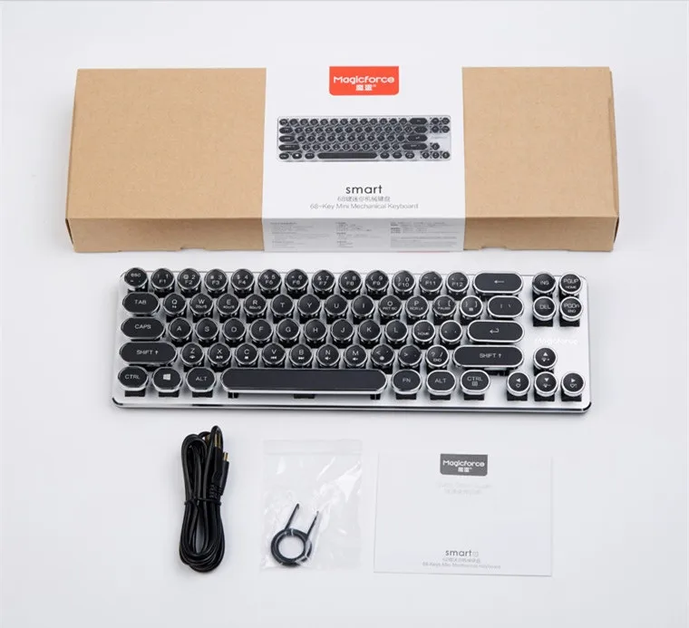 Распродажа Magicforce Mini 68 ключ винтажная машинка издание USB Проводная Механическая игровая клавиатура Kailh синяя ось