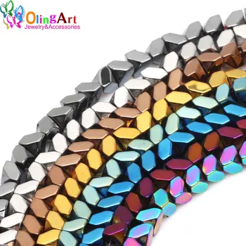 

3MM 130pcs/lot Triangle faceted bead metal mixed color AAA quality Natural Hematite Stone beads DIY Necklace Jewelry Making