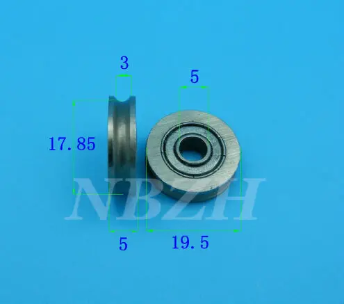 

JS0519U U groove pulley bearings 5x19.5x5.2mm Ugroove roller wheel ball bearing for clothes hanger 635ZZ