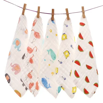 

28*28 100% gauze cotton baby handkerchief square towel muslin cotton infant face towel wipe cloth Appease Towel