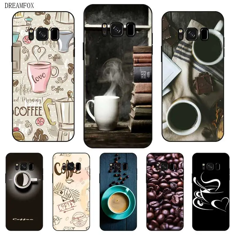 

N288 Coffee And Book Black Silicone Case Cover For Samsung Galaxy S5 S6 S7 S8 S9 S10 S10E Lite Edge Plus