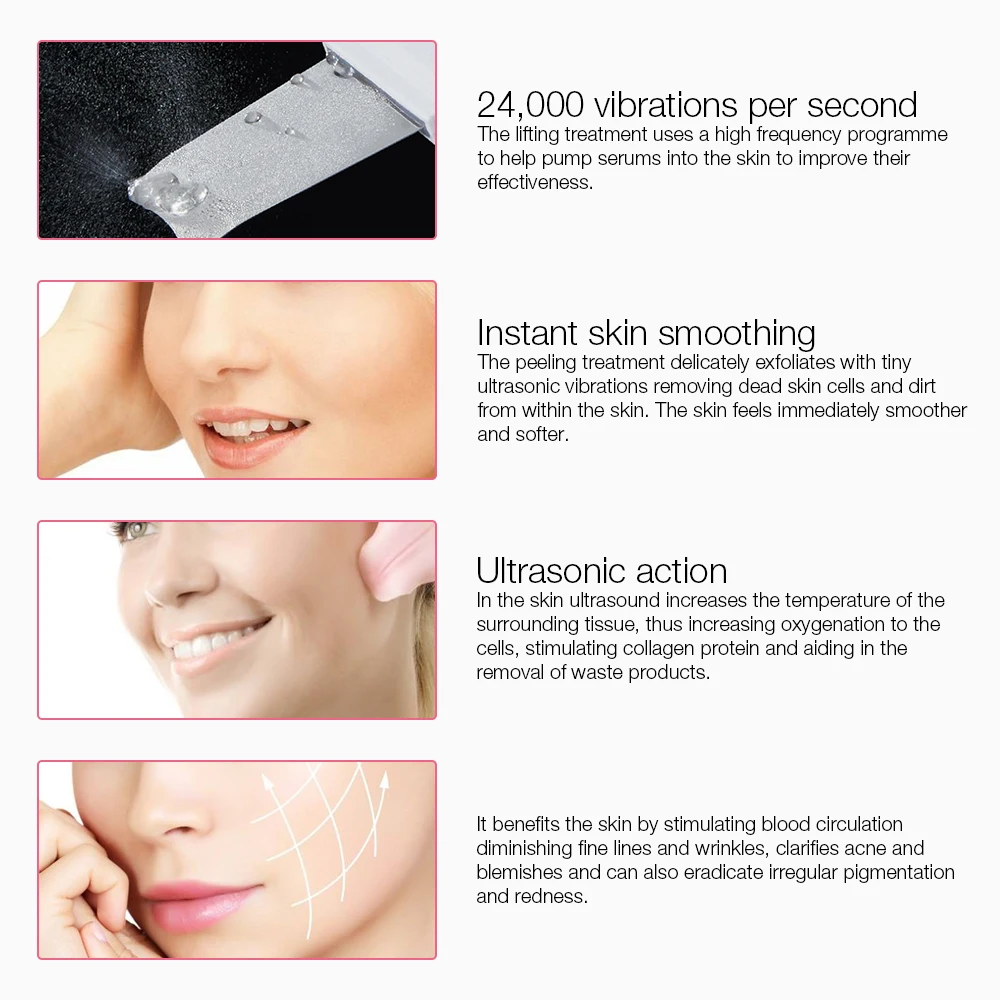 Limpador de Pele Ultra Sônico Rosto Purificador Remoção Cravo Peeling Esfoliador Apertar Massageador Facial 16 Cheap Utensílios de cuidado facial