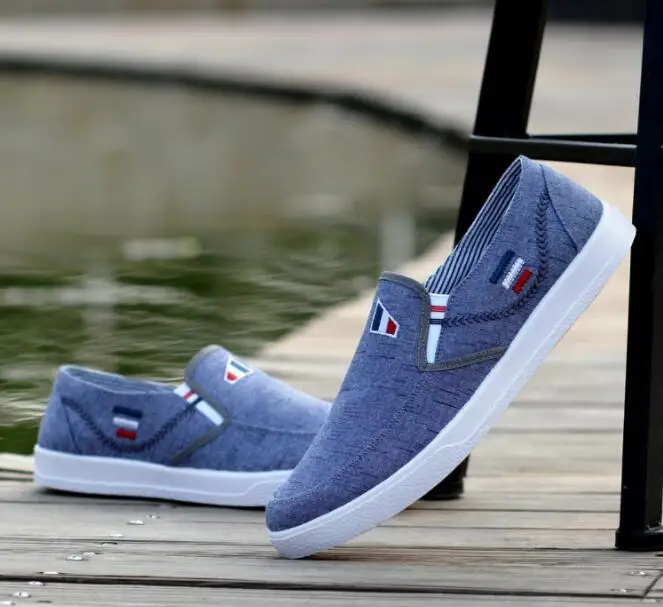 

2019 New Men's Shoes Canvas shoe male summer tide shoe lazy person deodorant recreational shoe breathes one foot to pedal plank