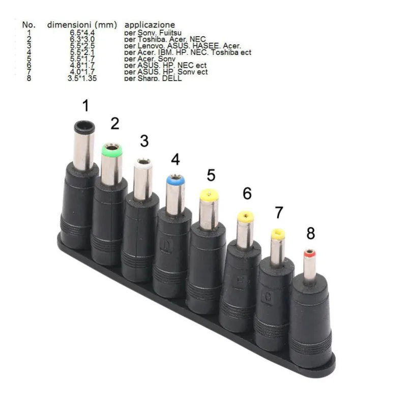 

Universal 8 in 1 AC DC Power Charger Supply Adapter Socket Plug Connector Tool Kit for Dell Asus Acer Sharp Laptop