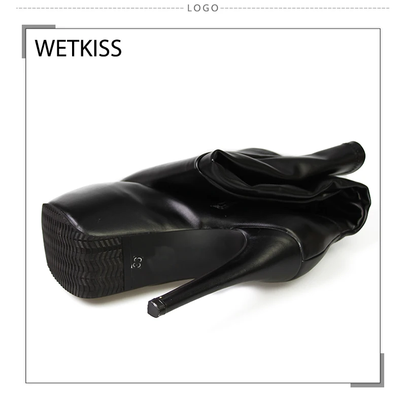 WETKISS/Дизайнерские Сапоги выше колена; Новое поступление; женская обувь на очень высоком каблуке; осенние сапоги на шпильке; женская обувь на платформе