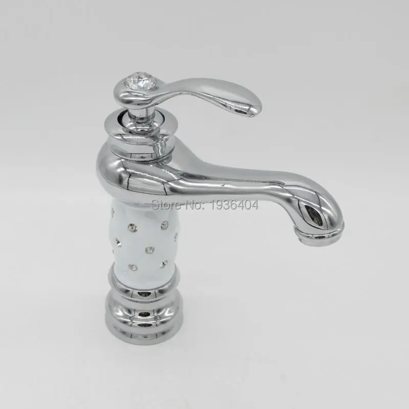 Европейский Стиль хромированный Алмазный водопроводный кран для ванной комнаты кран для раковины с одним отверстием кран для ванной комнаты torneira banheiro1165C