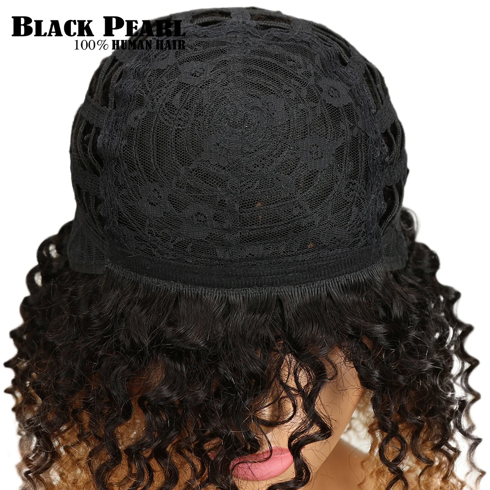 Black Pearl Brazilian Jerry Curly Remy Hair Short Human Hair Wigs For Black Woman All Machine Made