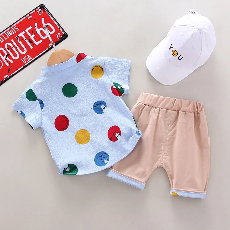 Summer Baby Clothes Fashion Boys Girls Clothing Infant Cotton T Shirt Shorts 2pcs/sets Kids Costume Children Casual Sport Suits