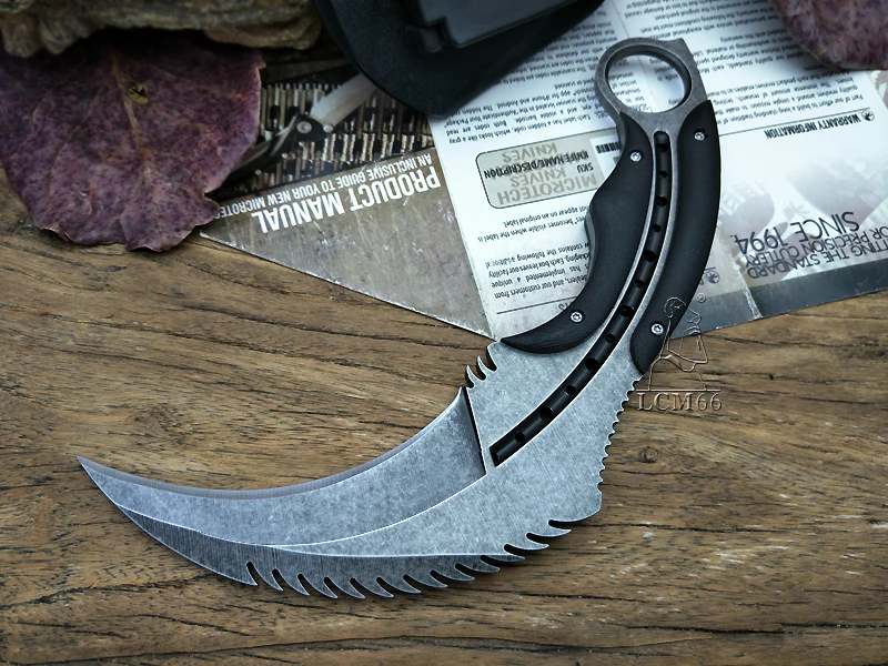 LCM66 karambit зеркальный светильник, нож-коготь скорпиона, нож для кемпинга, выживания в джунглях, битвы, охотничьи ножи с фиксированным лезвием, ножи для самозащиты