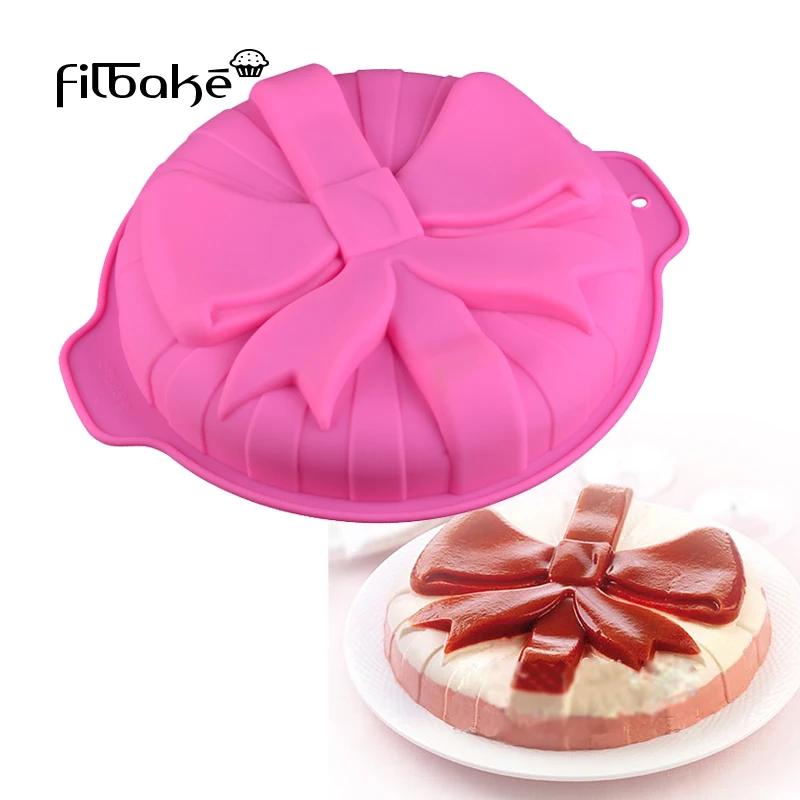 

FILBAKE Bakeware Pastry Baking Mold Big Bow 3D DIY Silicone Fondant Mould for Pizza, Bread, Muffin, Brownie, Cake, Pudding