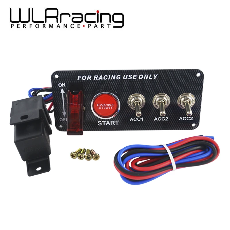 WLR RACING Racing Car 12V LED Ignition Switch Panel Engine Start Push
