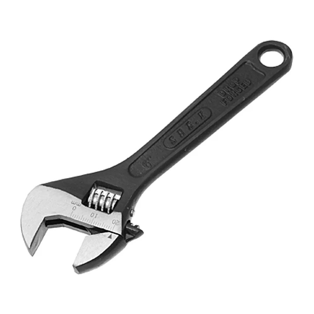 

UXCELL Newest 1 Pcs Measuring Scale 6" Black Adjustable Wrench Shifting Spanner