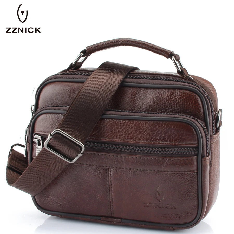 ZZNICK 2019 bolso de hombro de cuero genuino de cuero de vaca pequeño bolso de mensajero de viaje de los hombres bolso bandolera de mano nueva moda bolso de hombre solapa ZZNICK 2019 bolso de hombro de cuero genuino de cuero de vaca pequeño bolso de mensajero de viaje de los hombres bolso bandolera de mano nueva moda bolso de hombre solapa